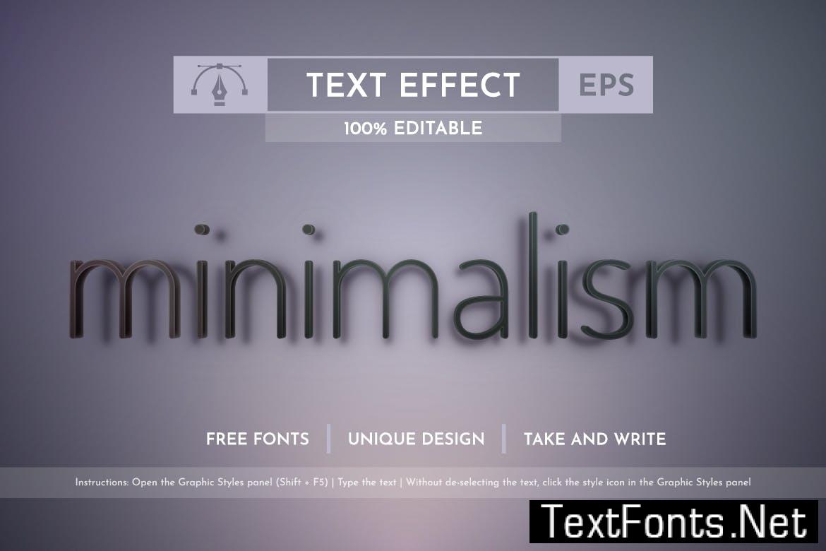 Minimalism Editable Text Effects, Graphic Styles UW2F2ER