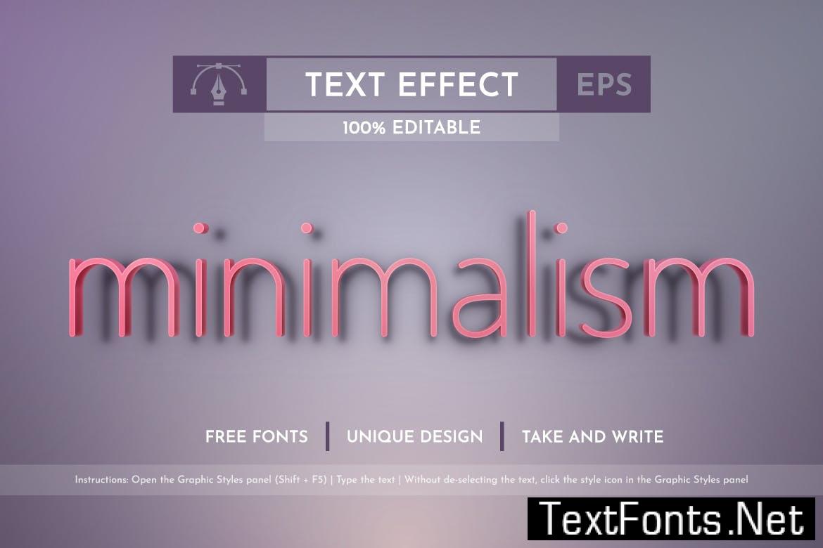 Minimalism Editable Text Effects, Graphic Styles UW2F2ER