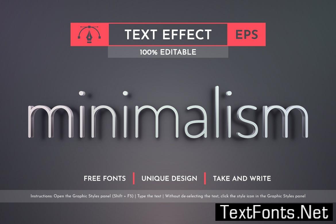 Minimalism Editable Text Effects, Graphic Styles UW2F2ER