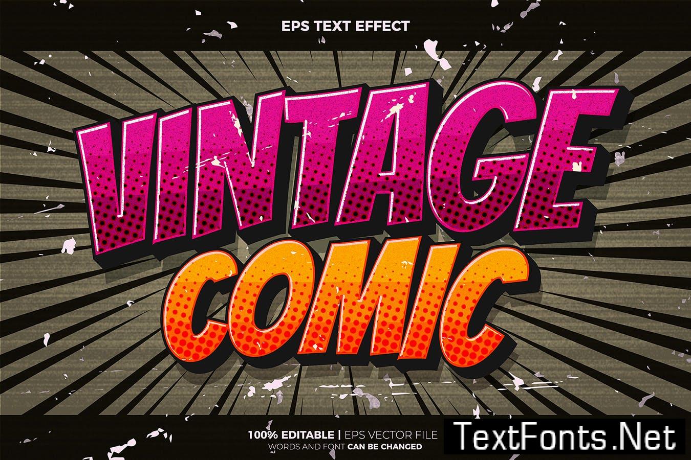 Old Vintage Retro Comic Cartoon Text effect G73554W