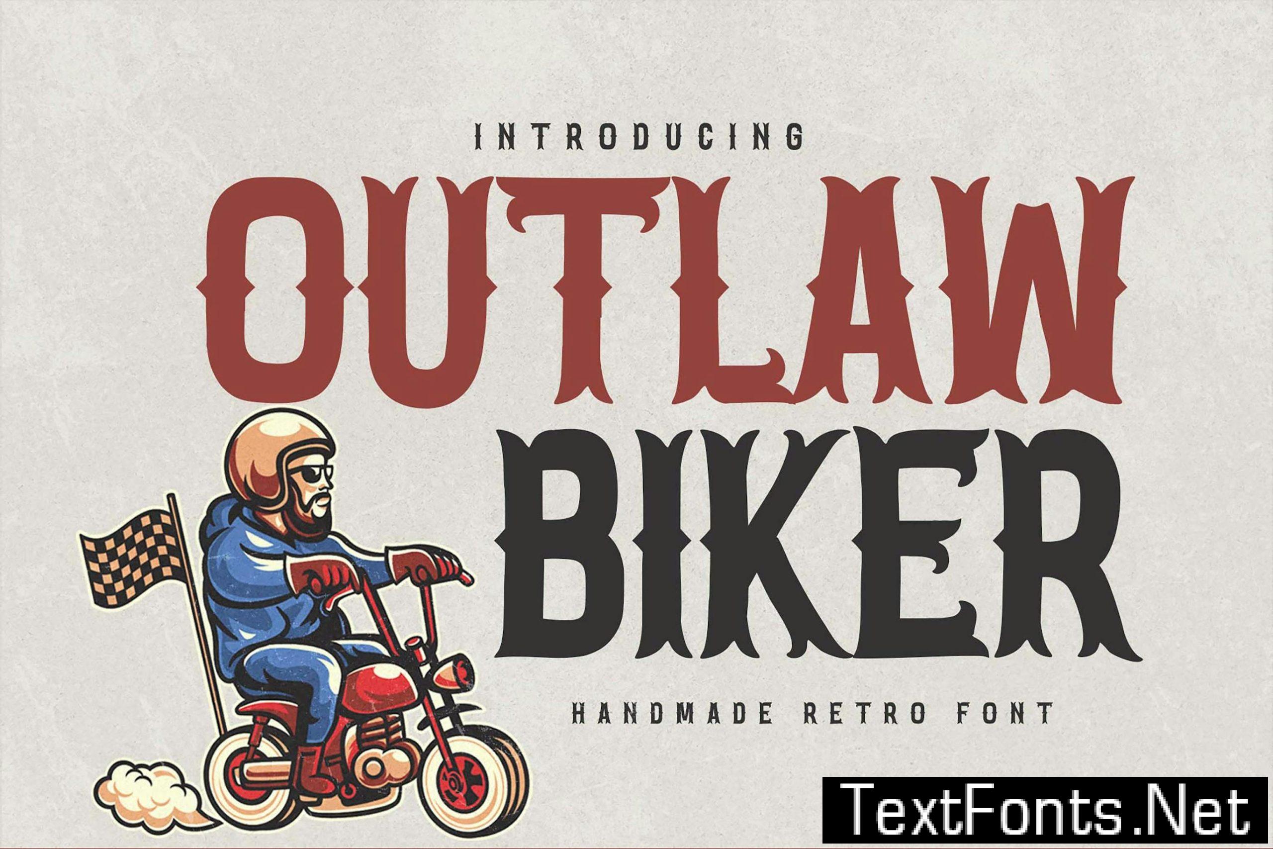 Outlaw Biker - Handmade Retro Font W2CWYQP