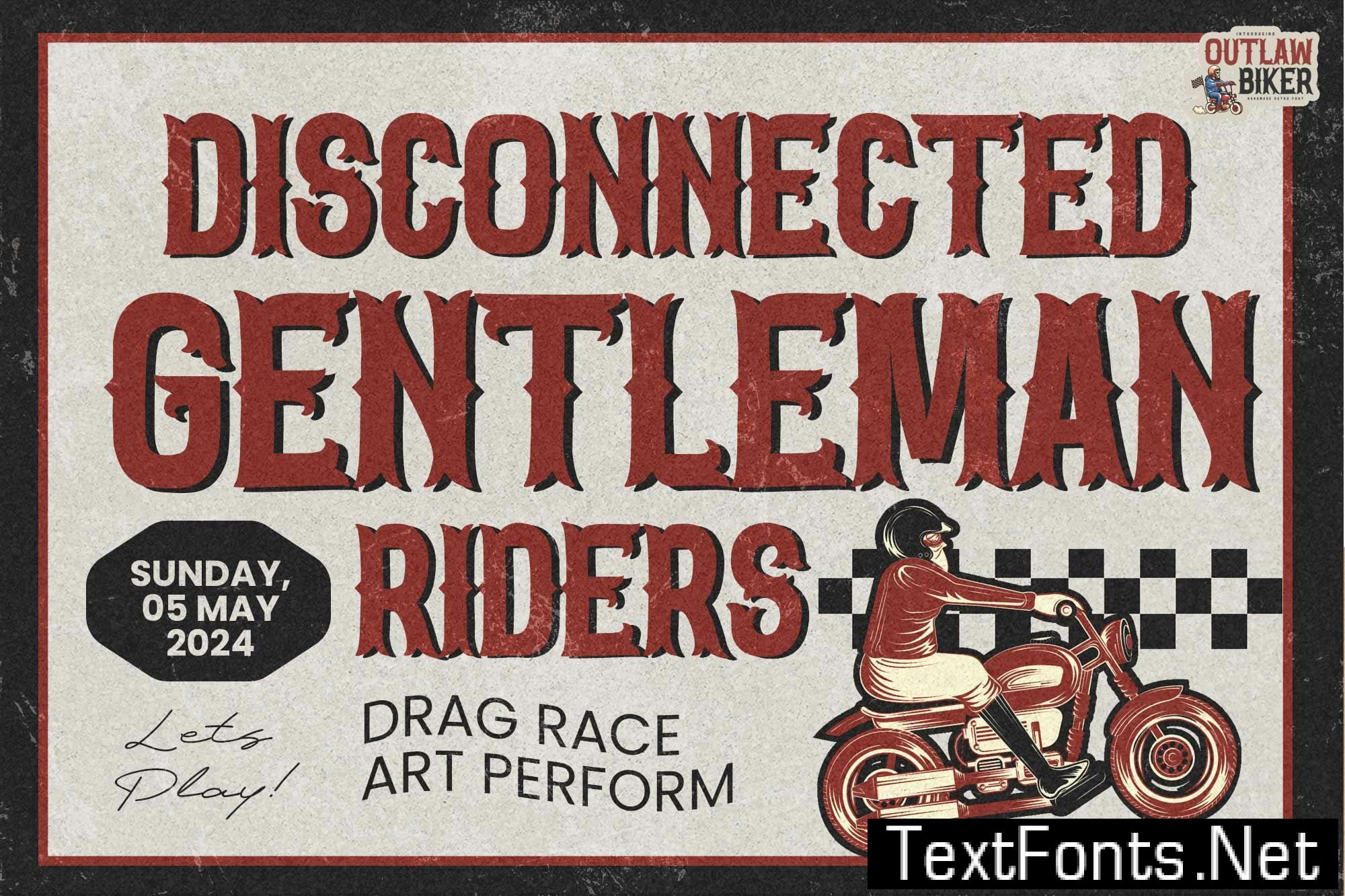 Outlaw Biker - Handmade Retro Font W2CWYQP