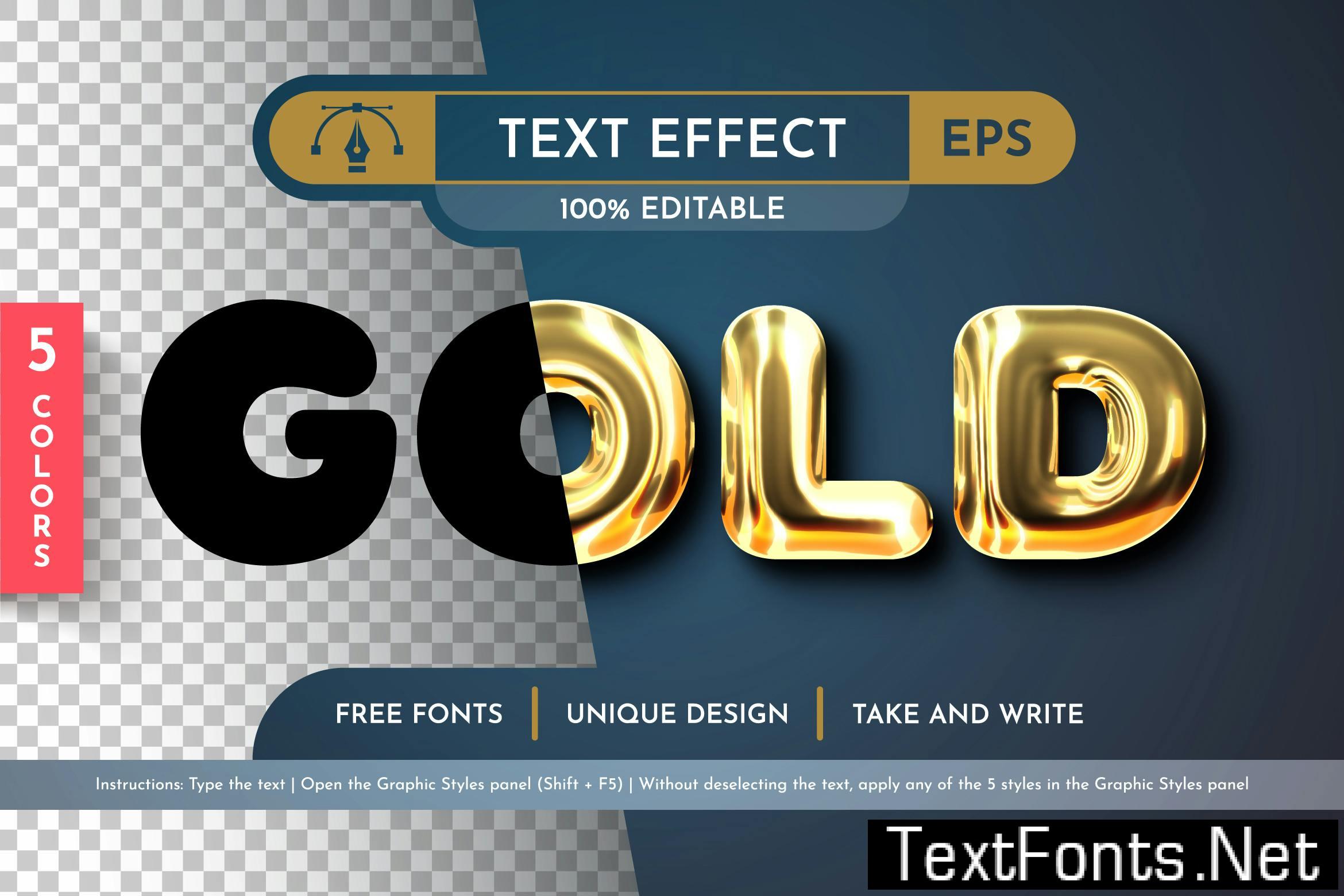 5 Metal Editable Text Effects, Graphic Styles 5RV28PN