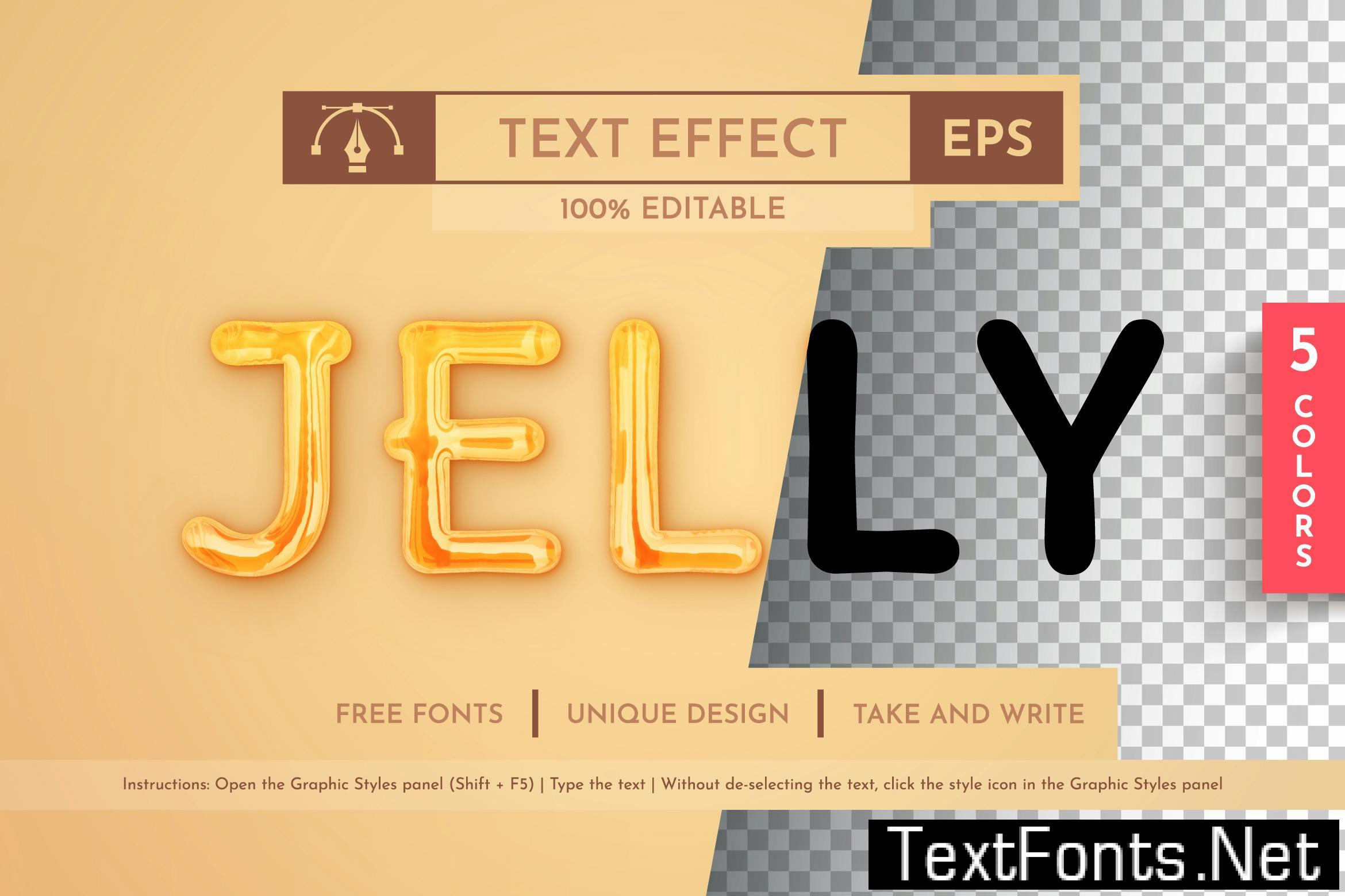 5 Jelly Editable Text Effects, Graphic Styles HHGNJR7