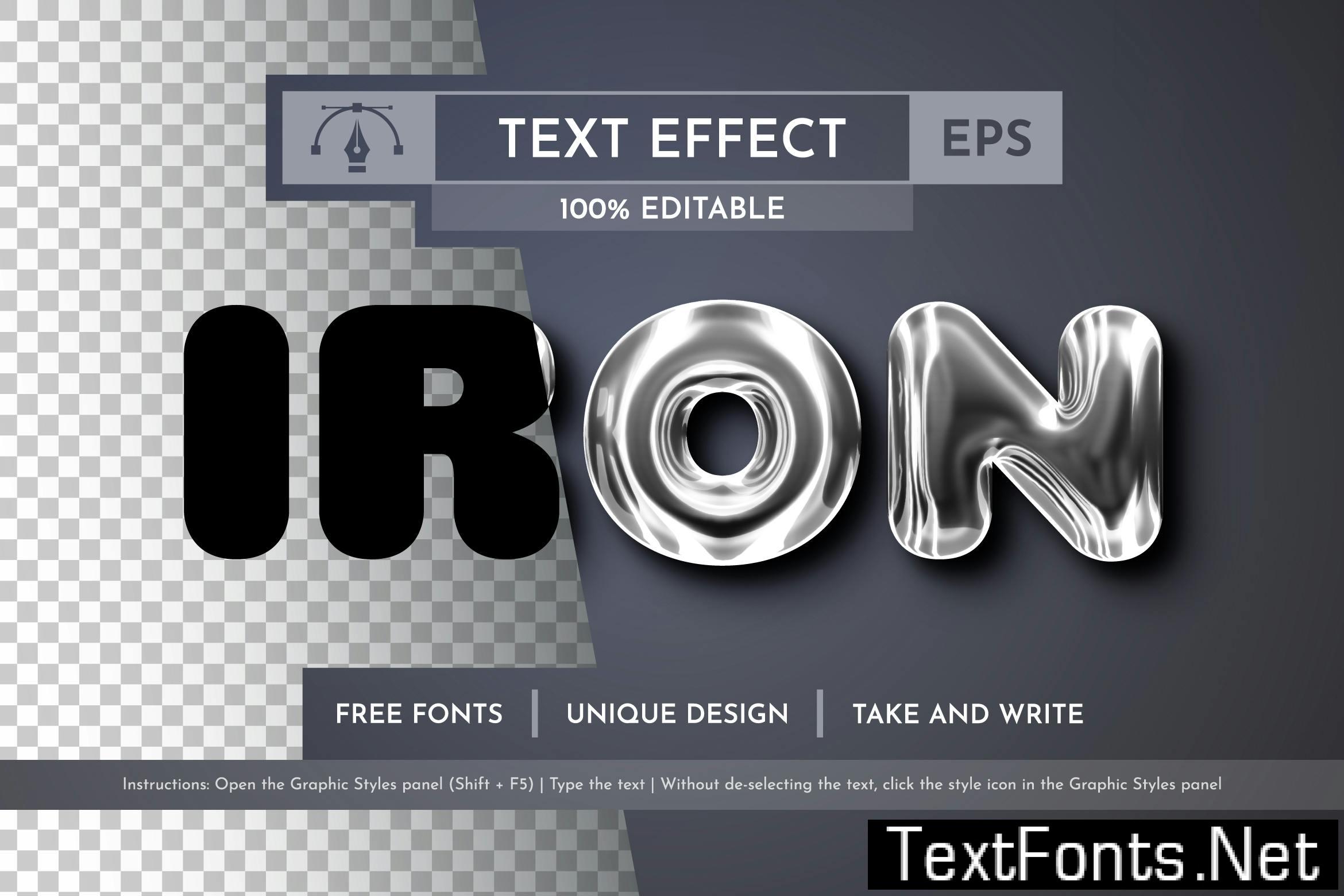 Chrome Editable Text Effect, Graphic Style EG5FF3Q