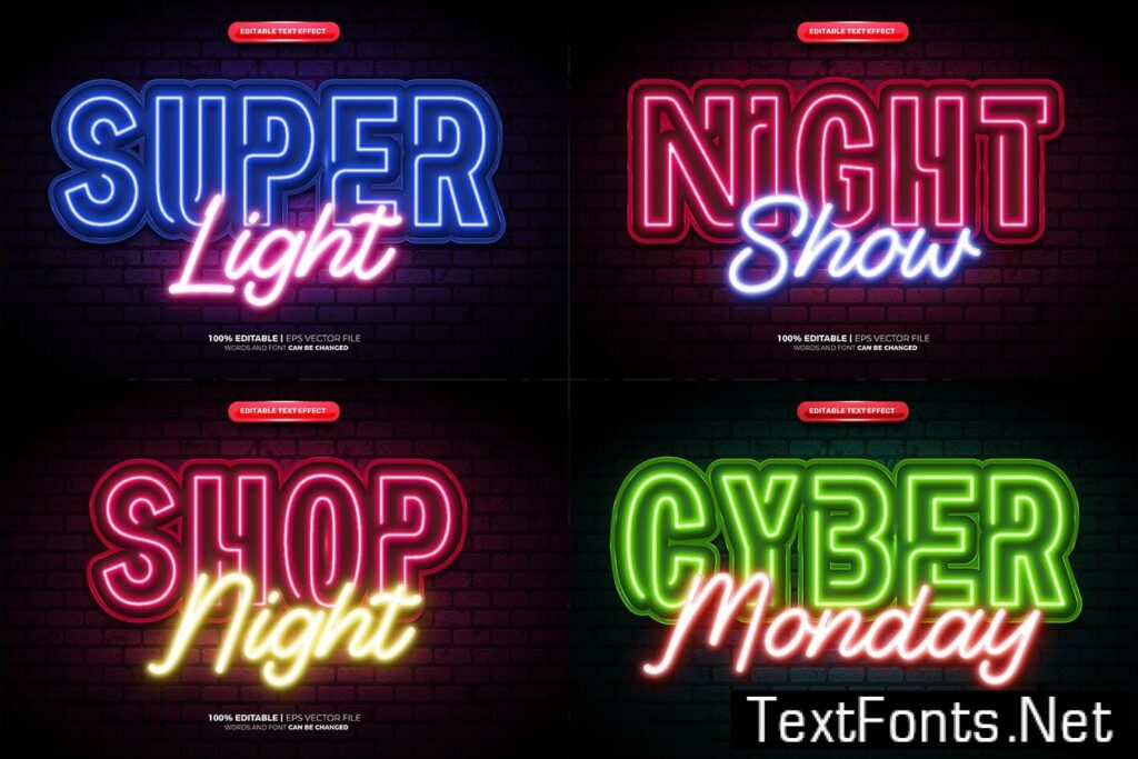 Neon Glow Text Effect JAPHEWF