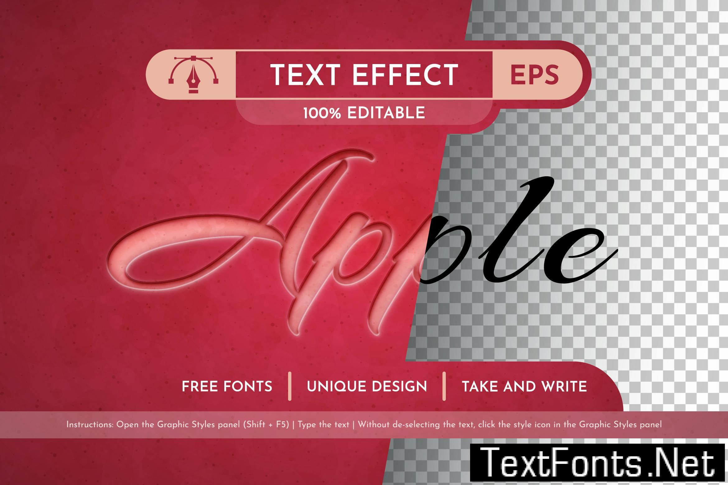 Cut Apple – Editable Text Effect, Font Style C7LBGL2