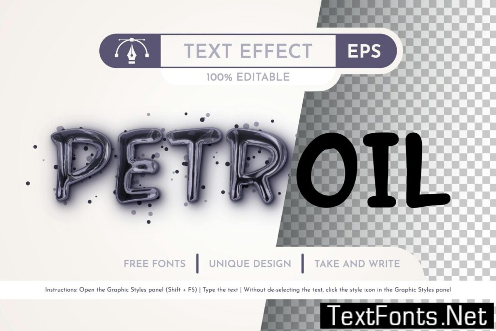 Petroil Editable Text Effect, Graphic Style C8DQLTA