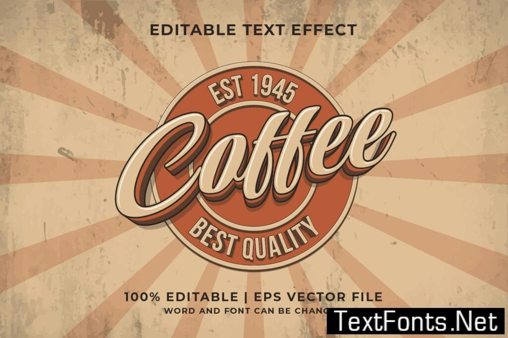 Coffee Logo Editable Text Effect 4BH88JL