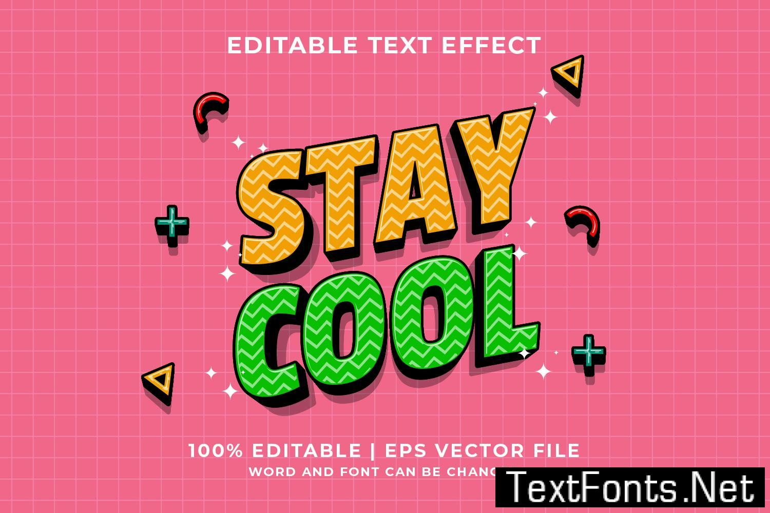 Stay Cool Vector Editable Text Effect 28JYVGW
