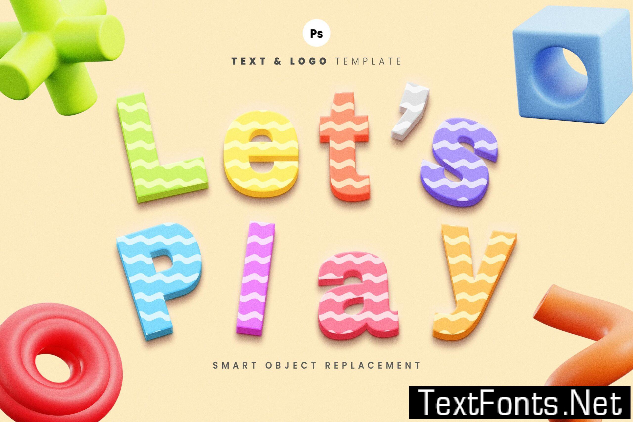 Colorful Kids Toy 3D Text Effect 8RUMMNL