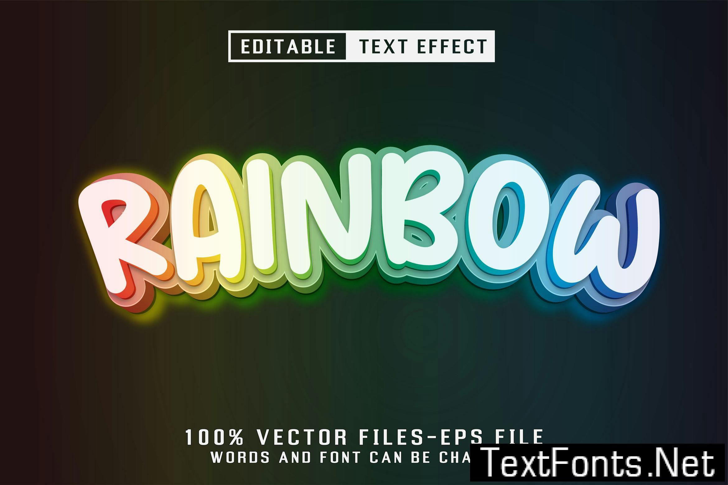 Rainbow Editable Text Effect HDH5L2Z