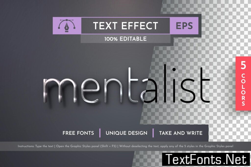 Metal Editable Text Effects, Graphic Styles FNFH9M6