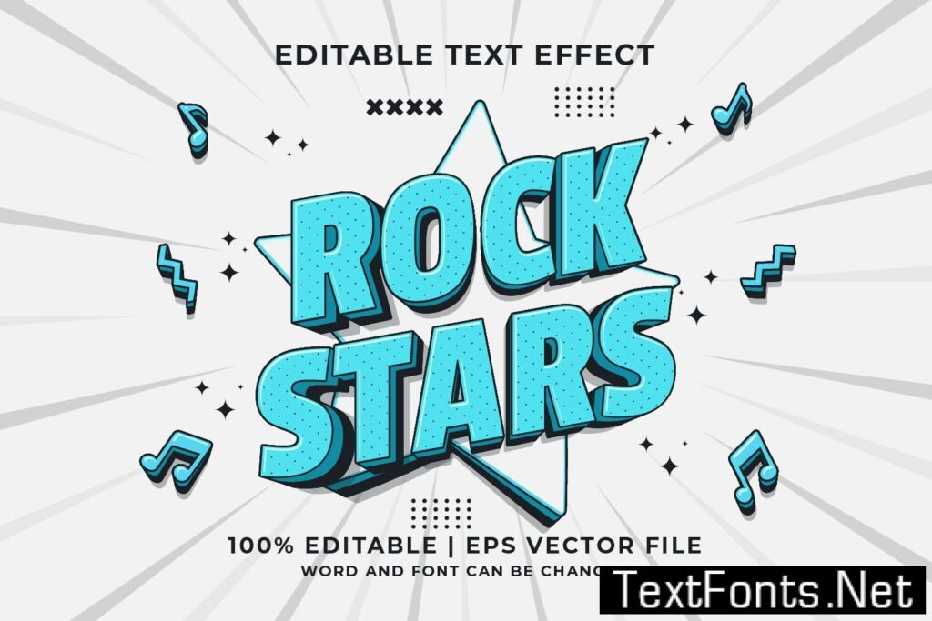 Rock Stars Vector Editable Text Effect 38LYRR9