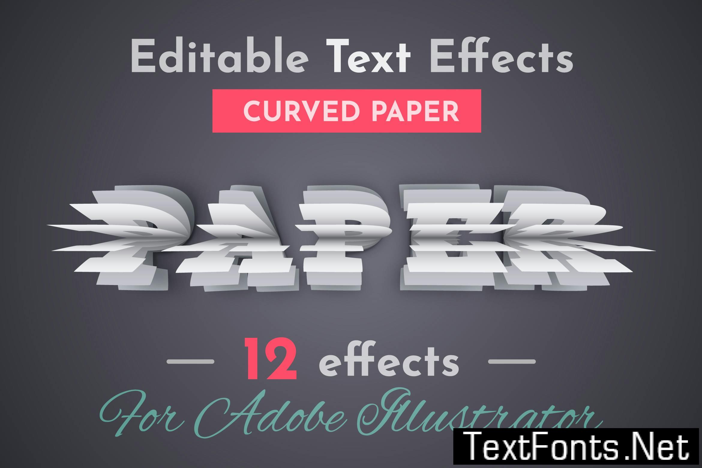 12 Curved Paper Vector Text Effects MHRFUFH