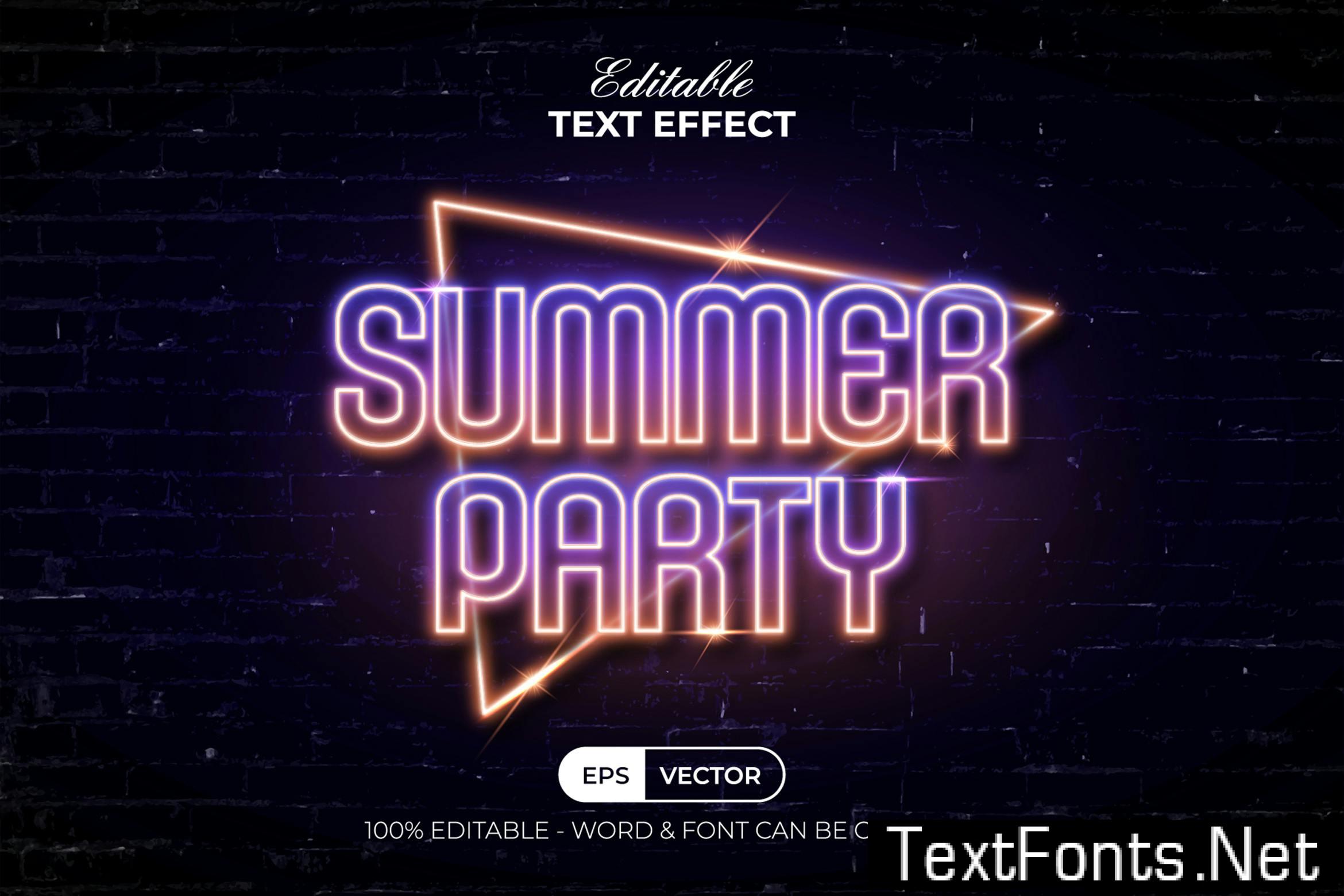 Summer Party Text Effect Neon Style 4NSCNUX