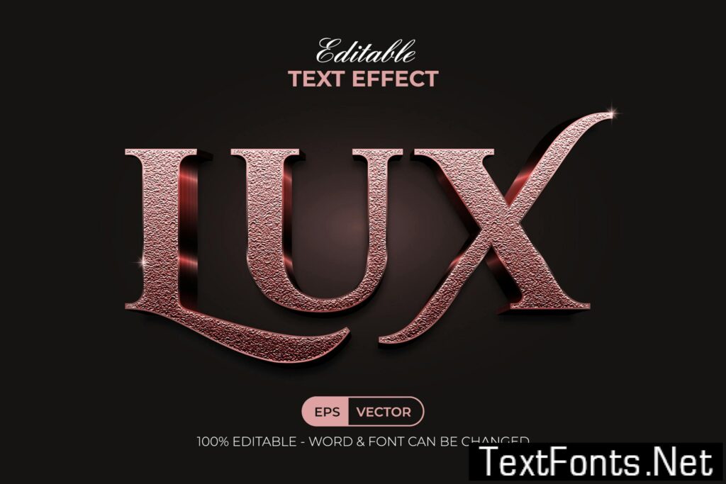 Lux Text Effect Rose Gold Style 3J3L7YP