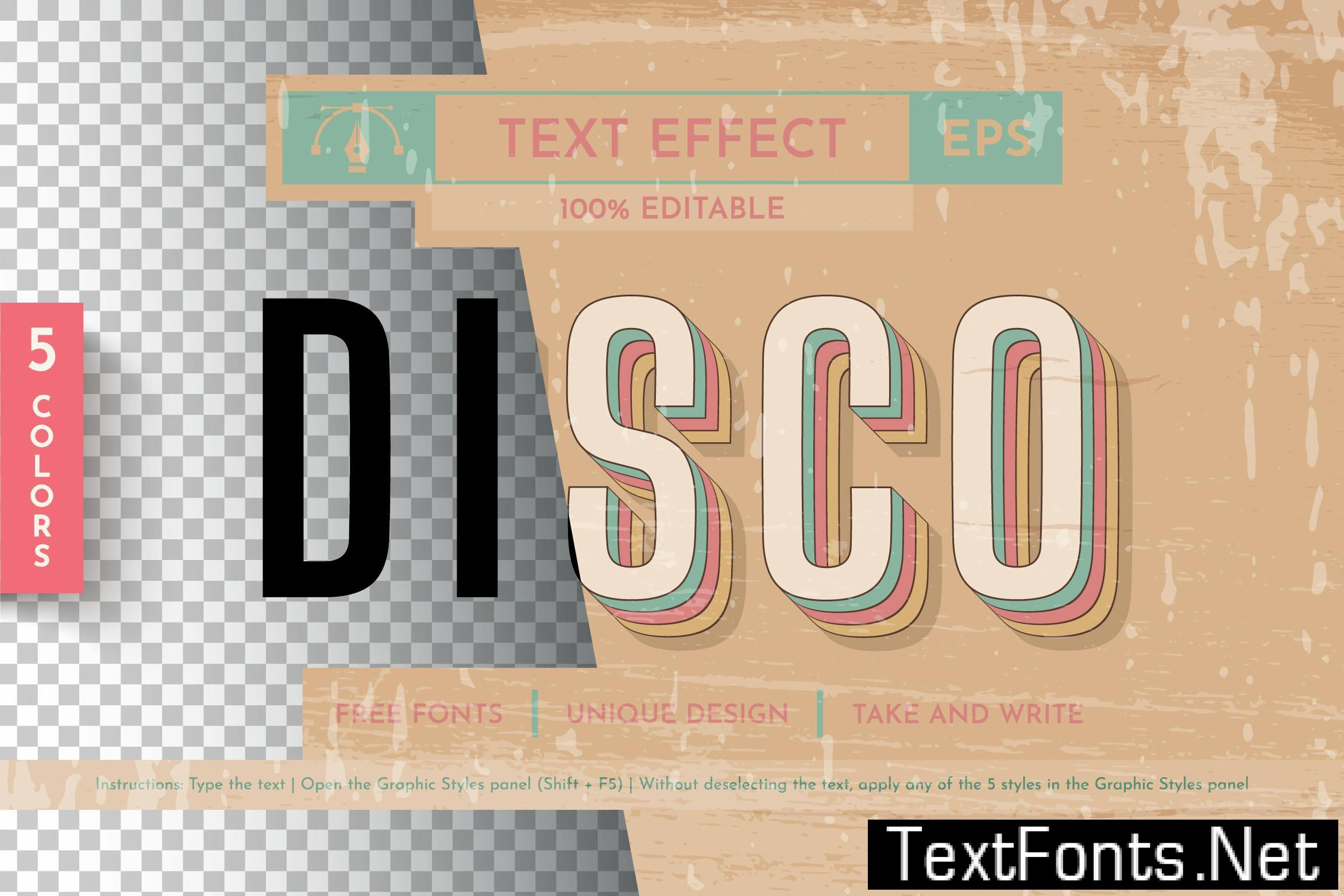 5 Music 80s Editable Text Effects, Graphic Styles NRPABLV