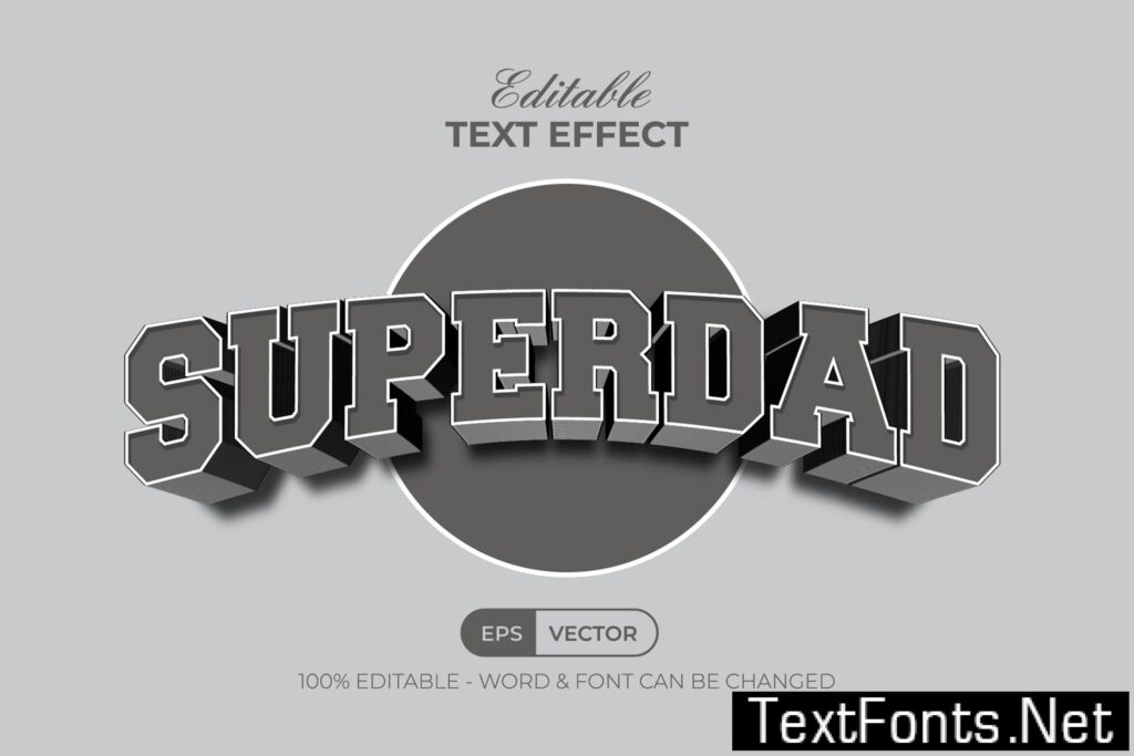 Superdad Text Effect 3D Curve Style QTW3V2P