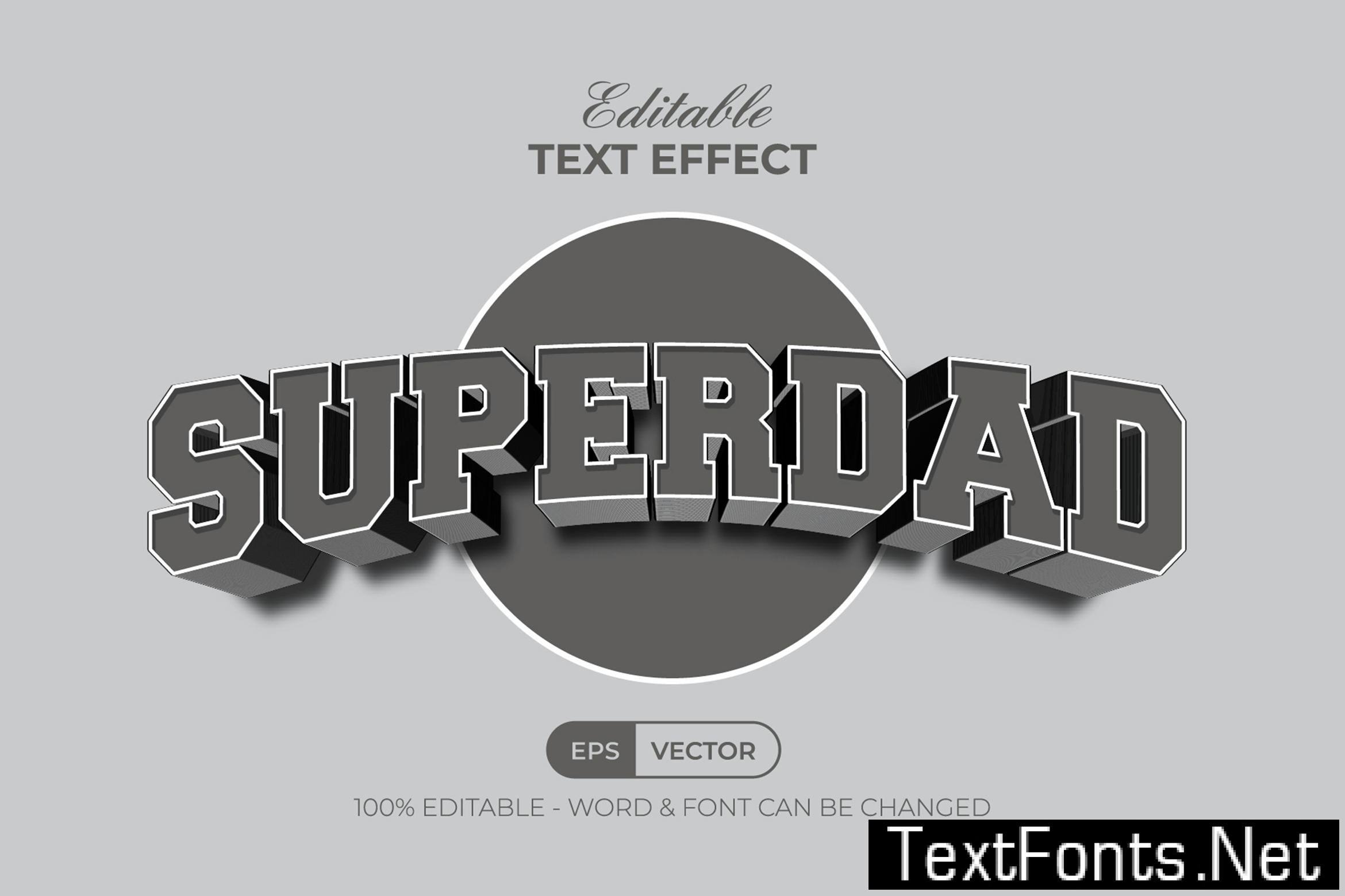 Superdad Text Effect 3D Curve Style QTW3V2P