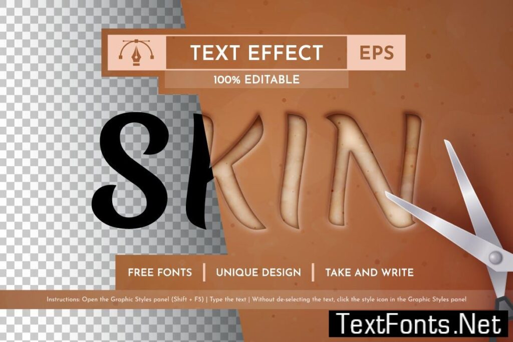 Skin Text Effect, Graphic Style DAKN4QE