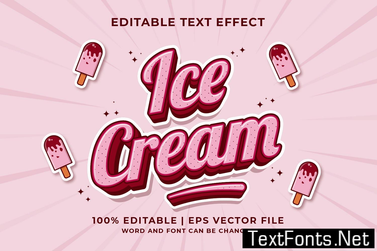 Ice Cream Vector Editable Text Effect YGCFZES