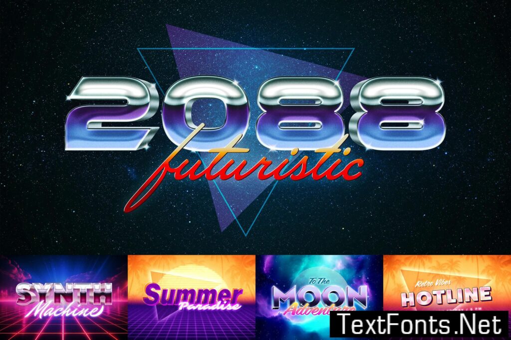 Retrowave Text Effects Collection 79BNT3N