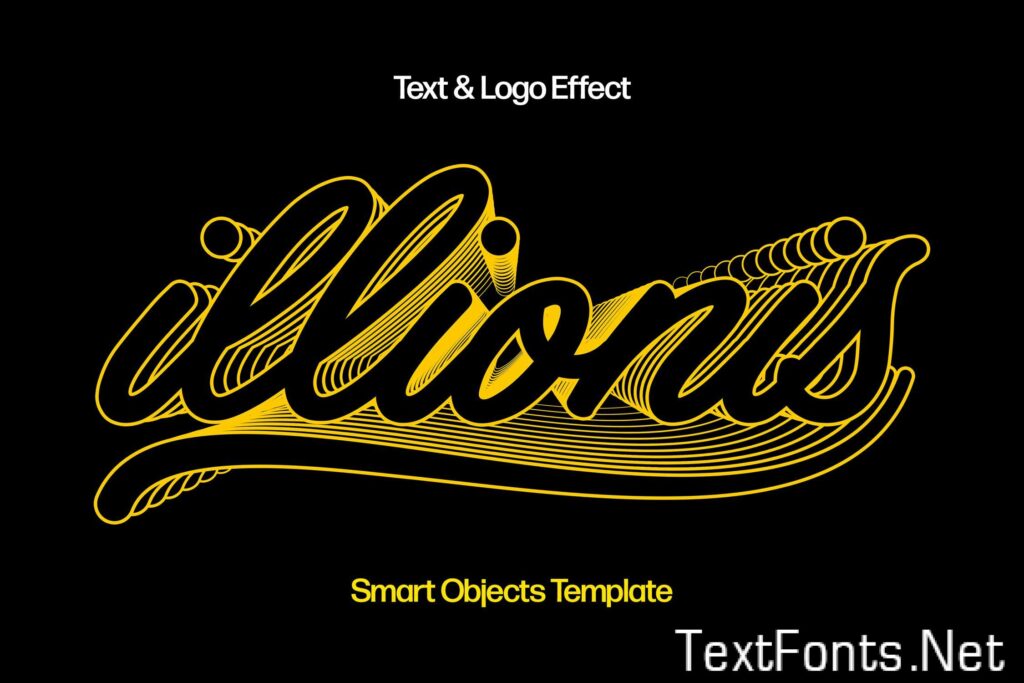 Lines Retro Text & Logo Effect 7WRNWXJ