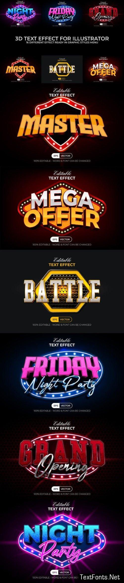 3D Text Effect Modern Styles Bundle
