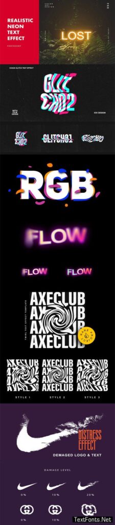 Realistic Editable Text Effects Collection for Photoshop