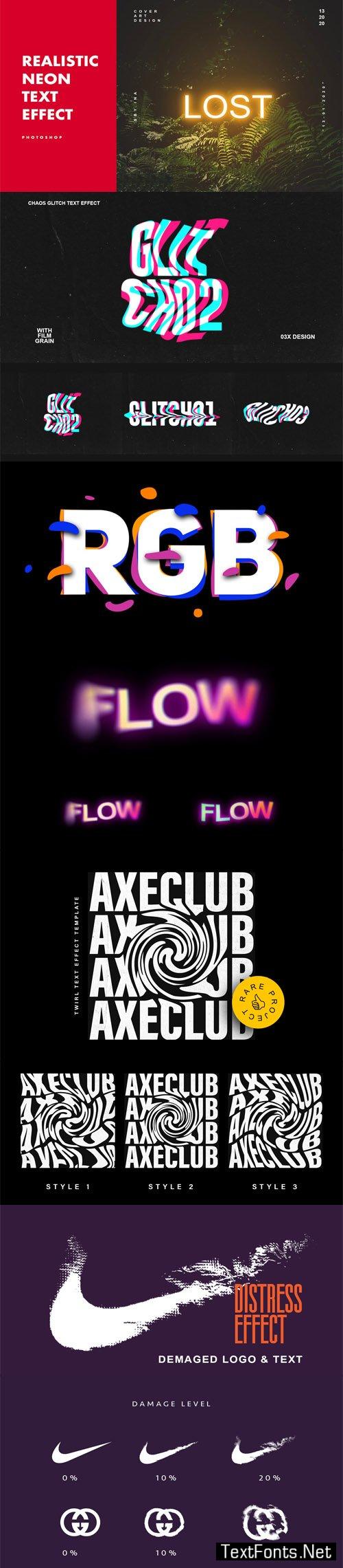 Realistic Editable Text Effects Collection for Photoshop