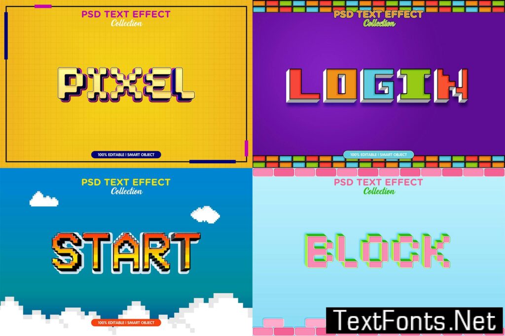 pixel text effect set XBF8UJA