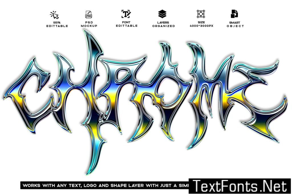 Glossy Chrome Text Effect PSD Vol 2 WMUT4RA
