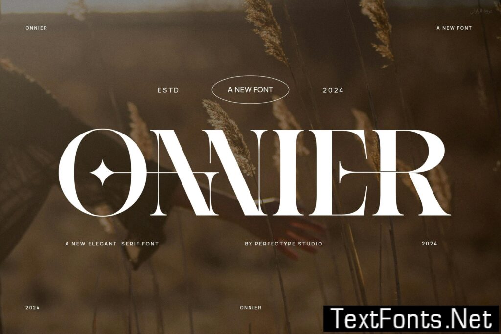Onnier Elegant Ligature Serif Font Typeface 3RH4F7N