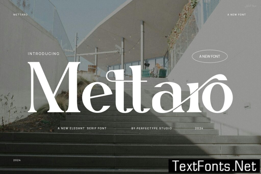 Mettaro Elegant Ligature Serif Font Typeface 536YWV5