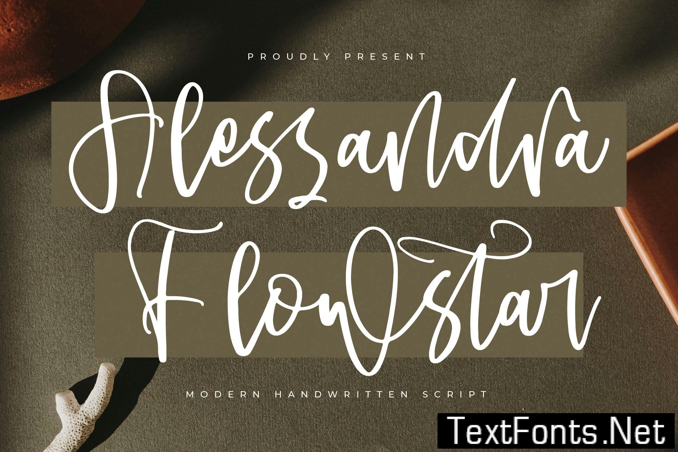 Alessandra Flowstar Modern Handwritten Script 95PBNKH
