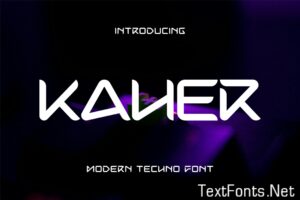 Kaher – Modern Techno Font HADRBPH