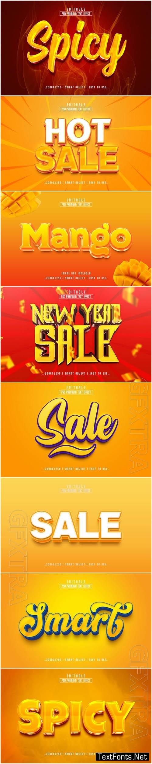 8 Psd style text effect editable set vol 54