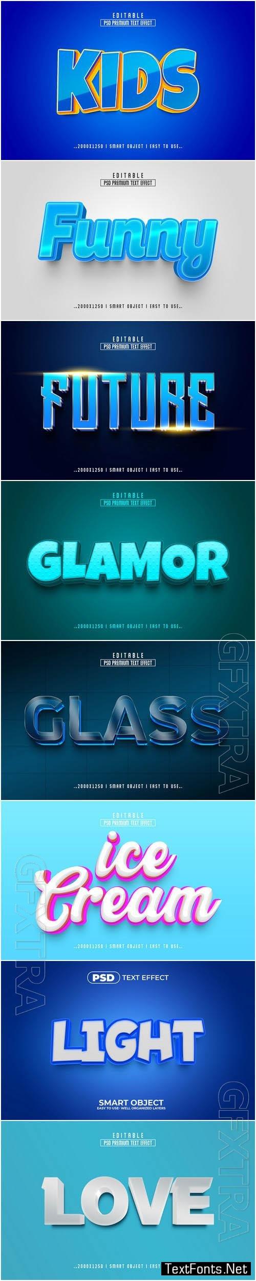 8 Psd style text effect editable set vol 63
