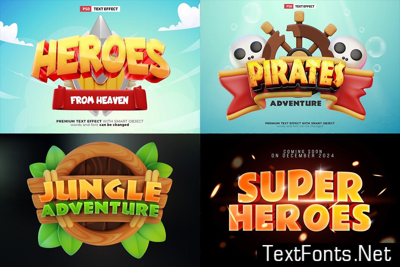 Game Hero Adventure 3D Text Effect HQYJB6N