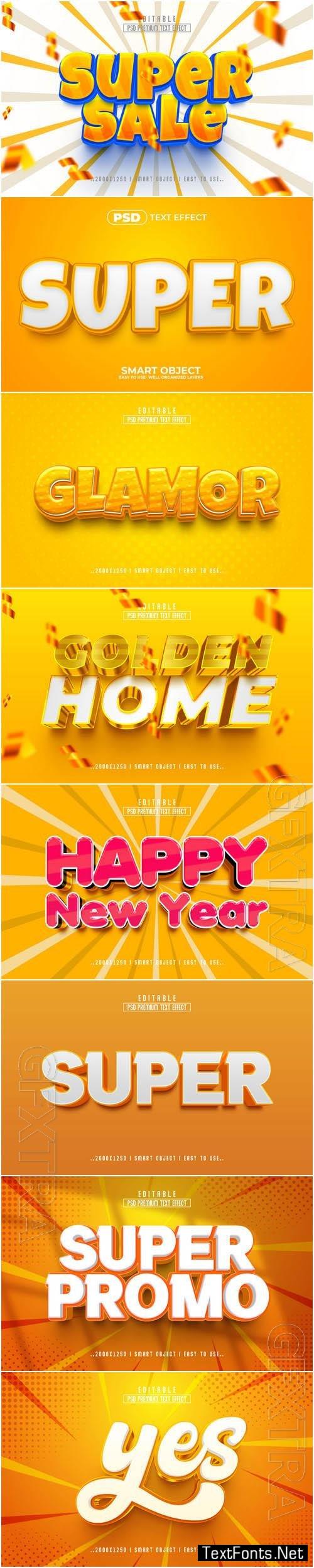 8 Psd style text effect editable set vol 58-0