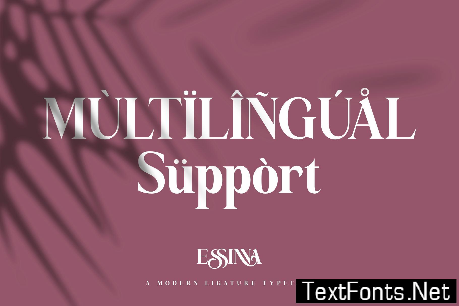 Essinna|Modern Ligature Typeface E3QLSNT