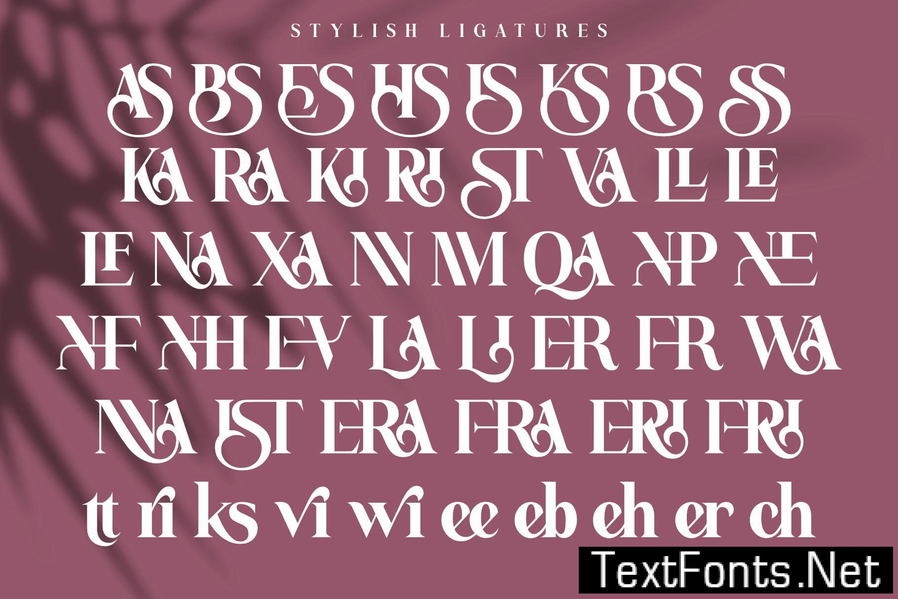Essinna|Modern Ligature Typeface E3QLSNT
