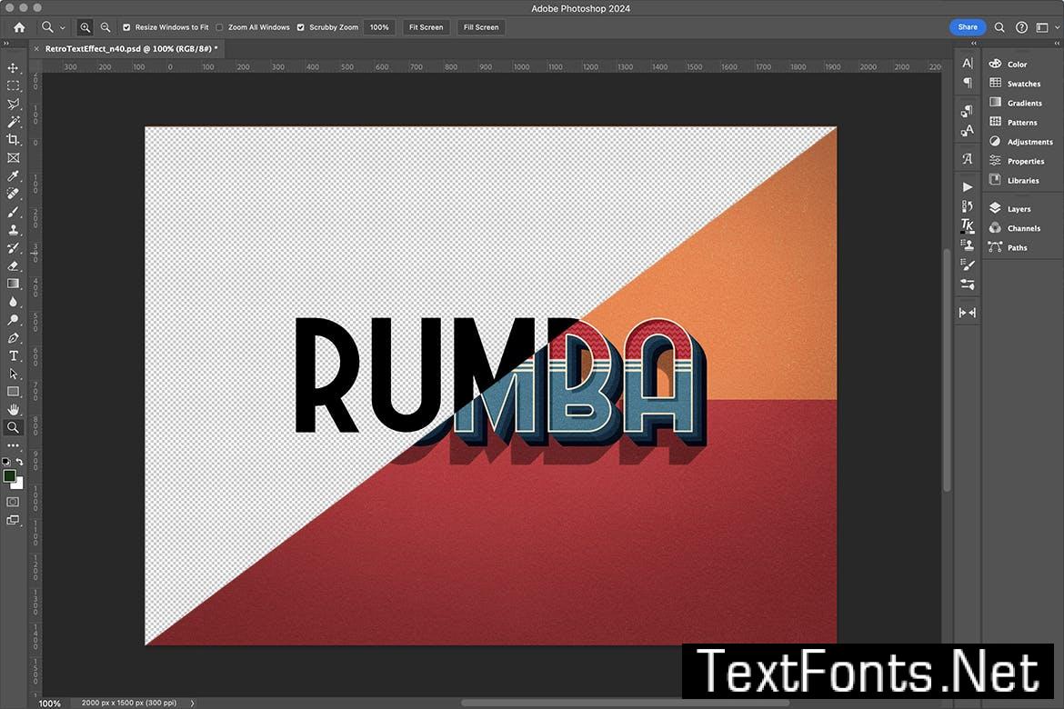 Retro Vintage Text Effect N.40 2DN6W37