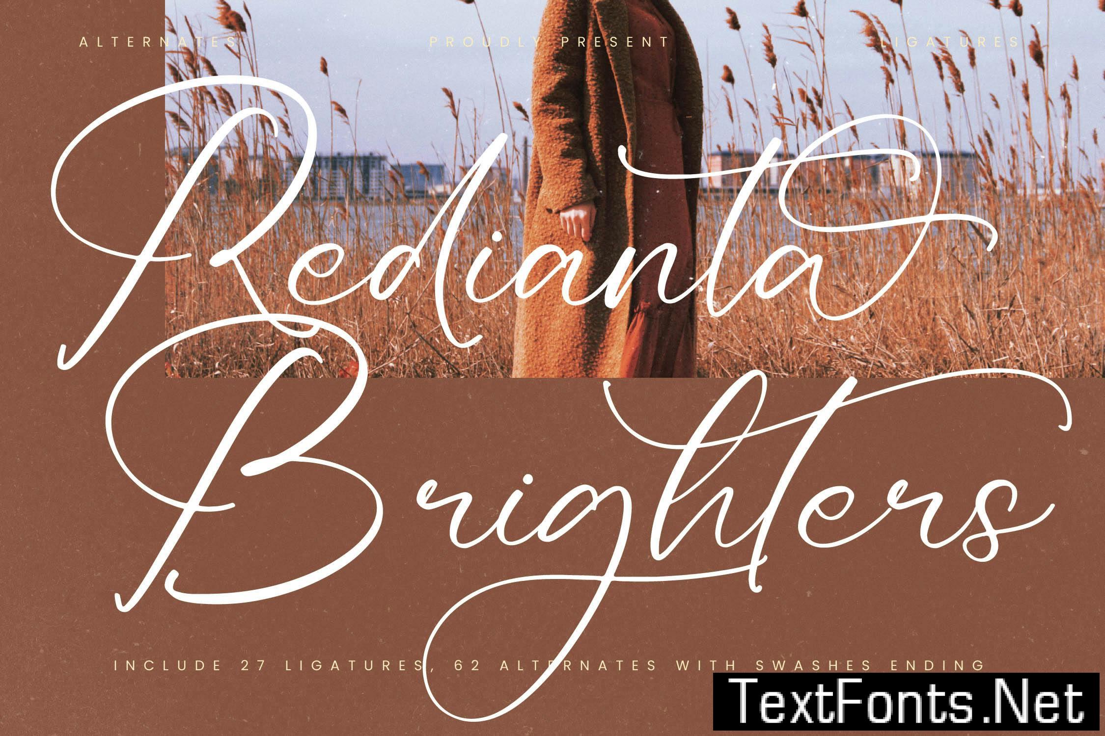 Redianta Brighters Calligraphy Font NWS4V72