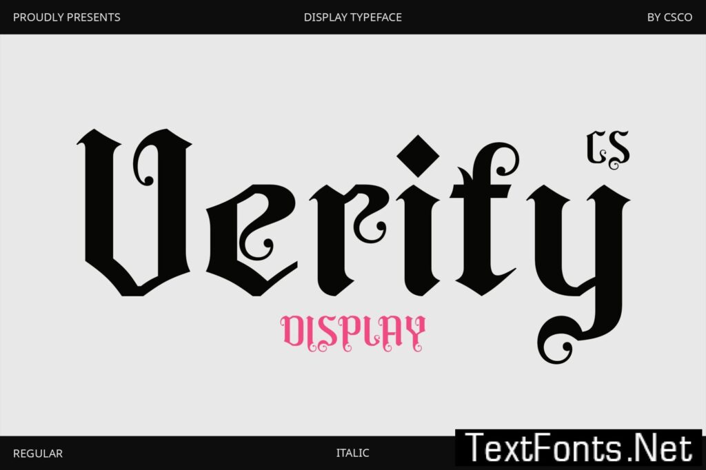CS Verity – Gothic Font N68SAJR