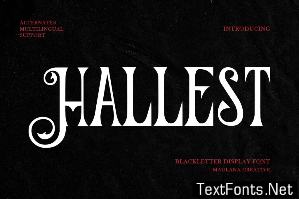 Hallest Blackletter Display Font 9UCG9NN
