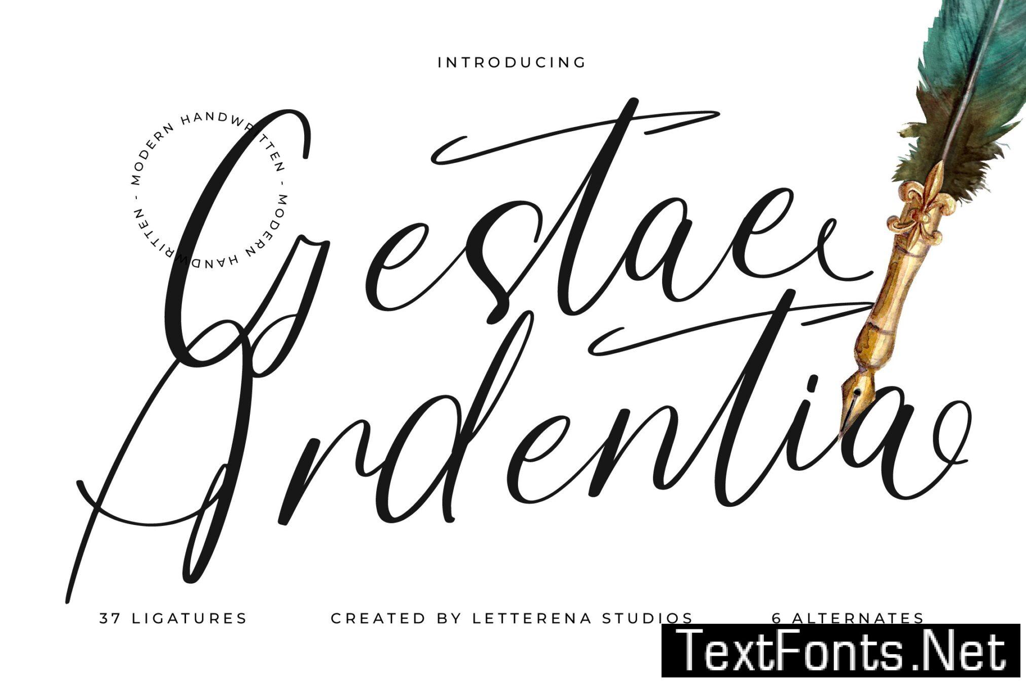 Gestae Ardentia Modern Handwritten ENGEDTZ