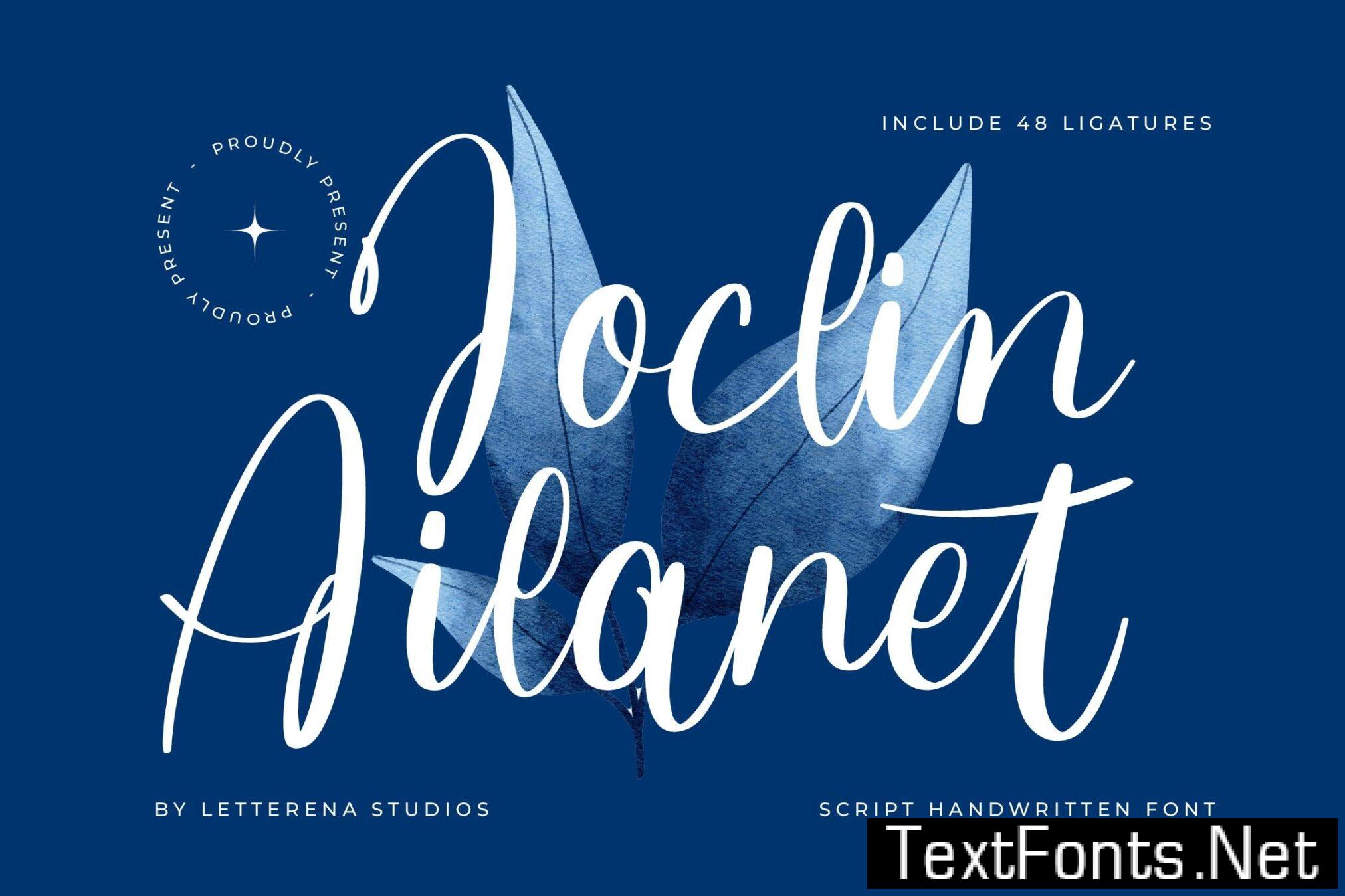 Joclin Ailanet Script Handwritten Font E5GFHRK