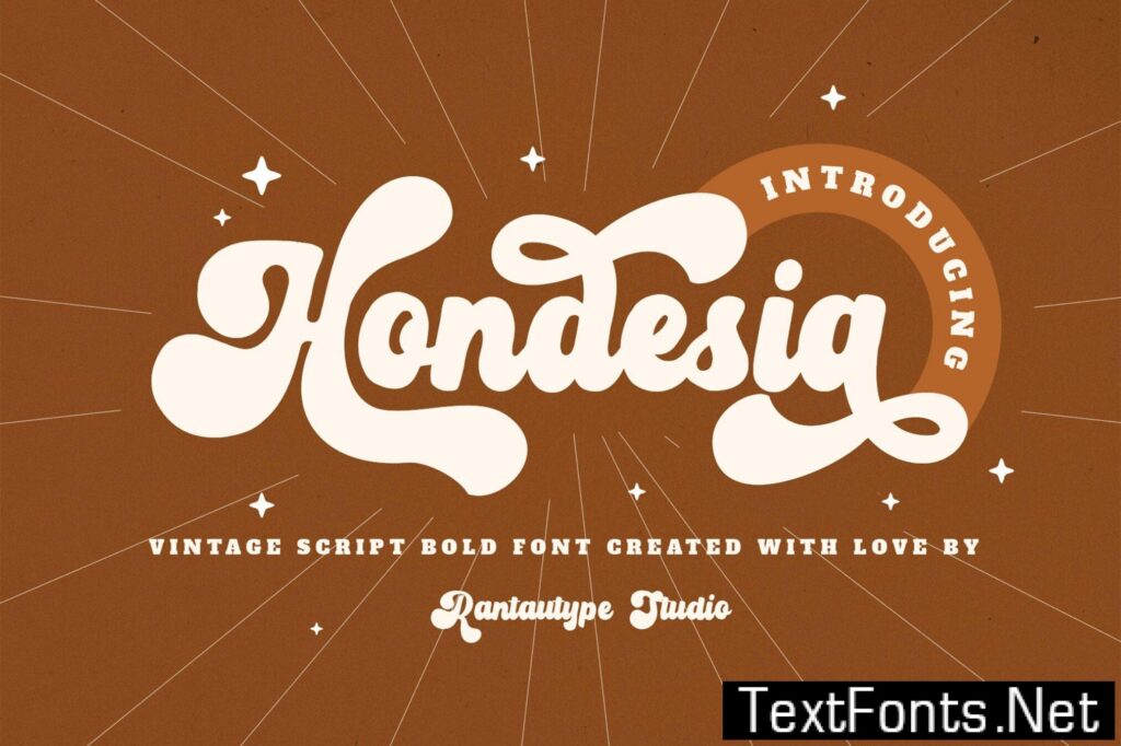 Hondesia Vintage Bold Script Font N2T8M25